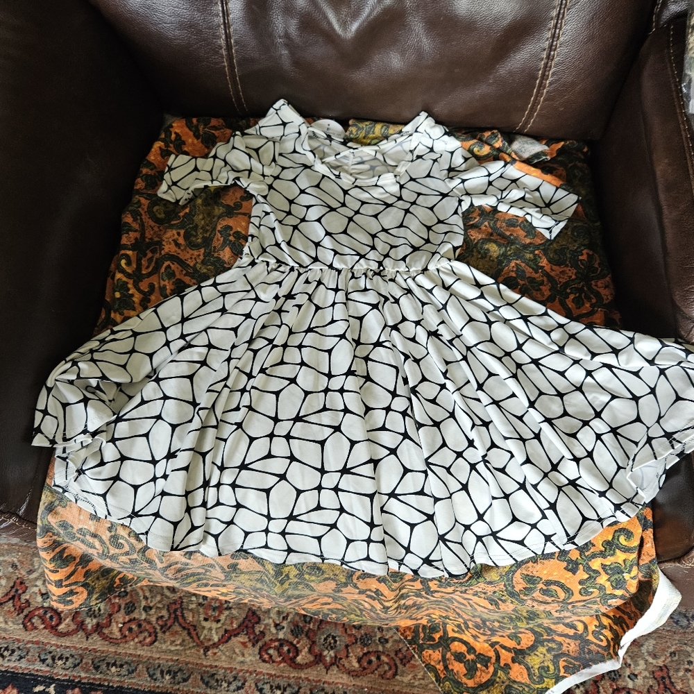 Dot Dot Smile Black and White Kids Dress